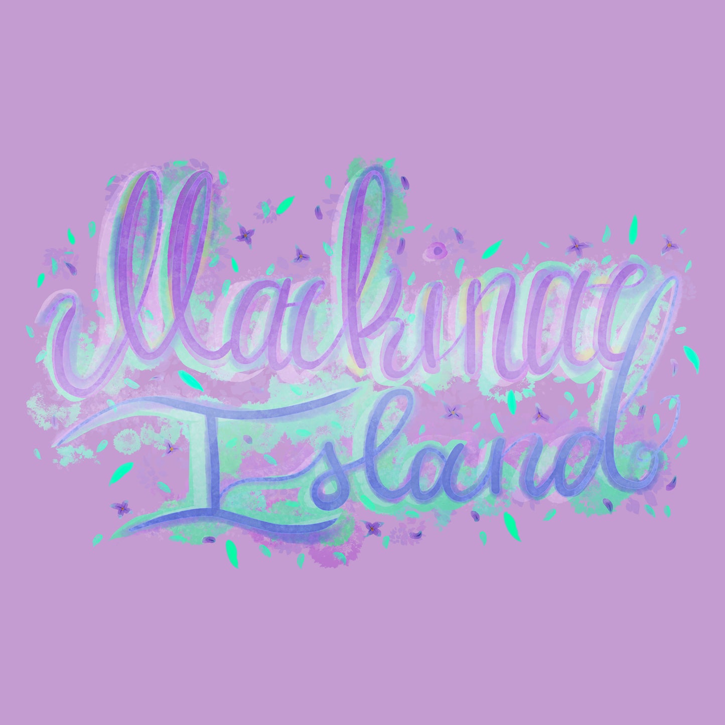 Mackinac Island Calligraphic Watercolor Lettering