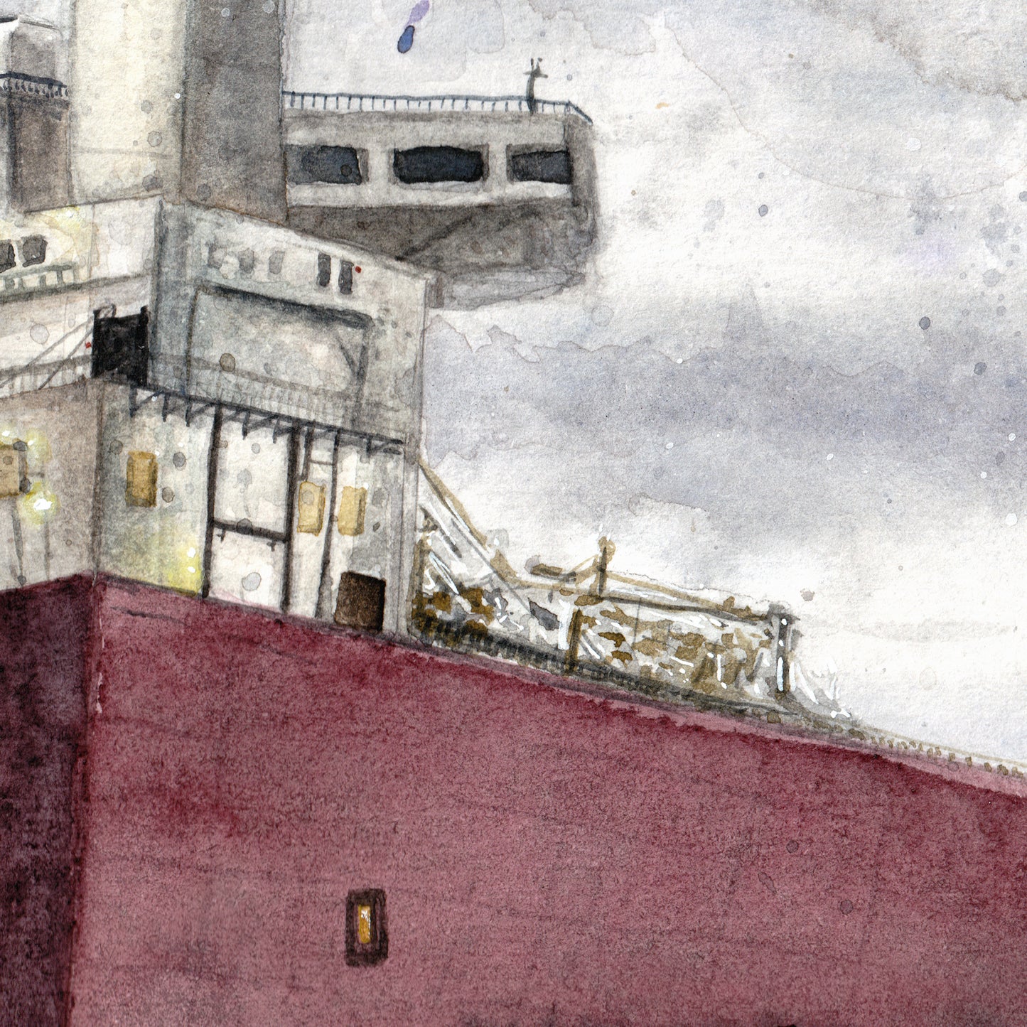 Freighter Watercolor