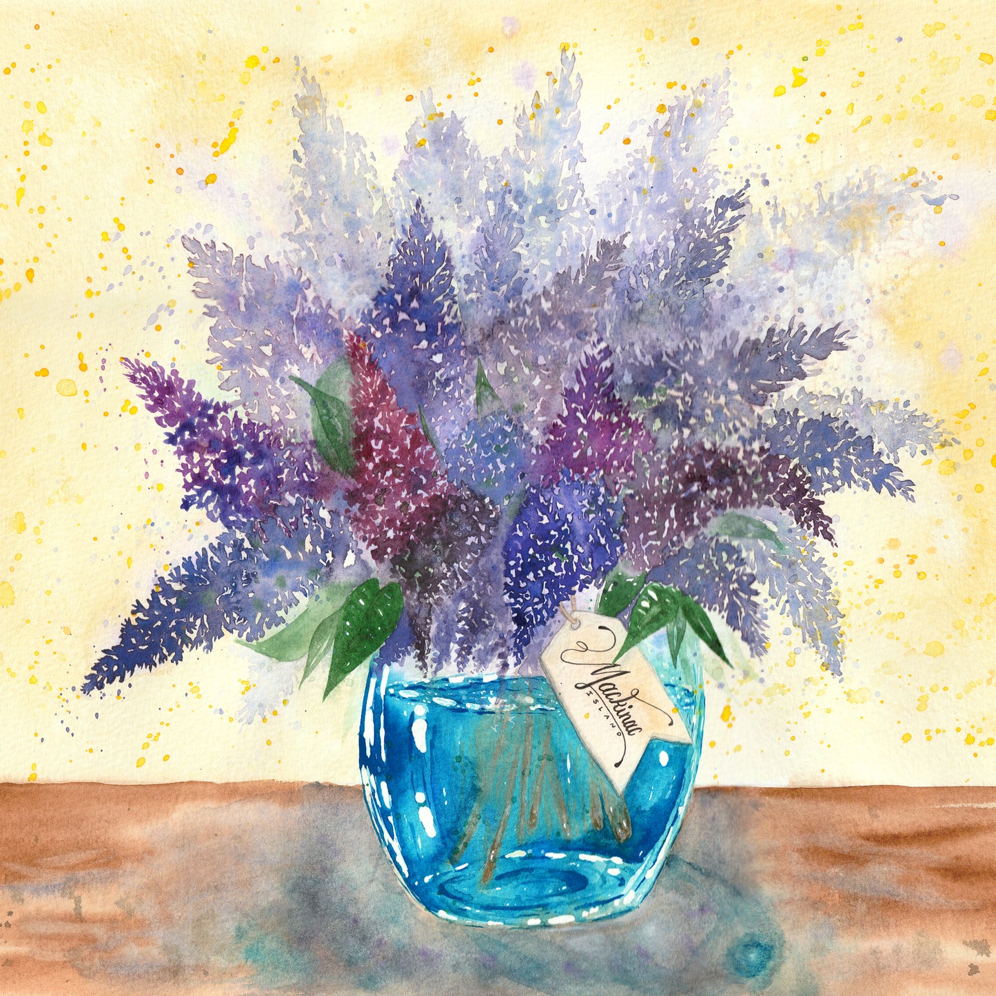 Mackinac Island Lilacs Watercolor