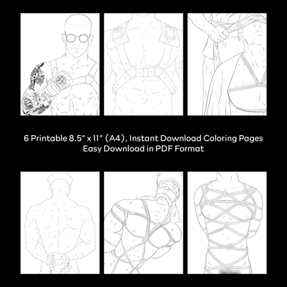 Gay and Queer 18/21+ Adult Coloring Book, Special Demi-Issue, Leather and Shibari