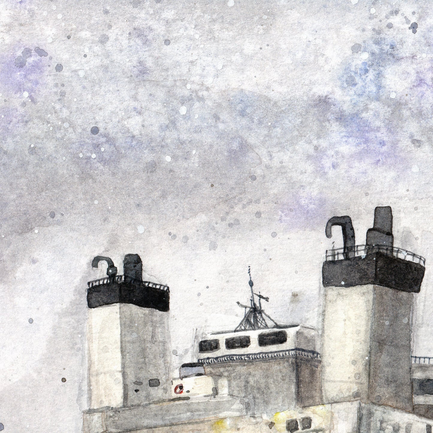 Freighter Watercolor