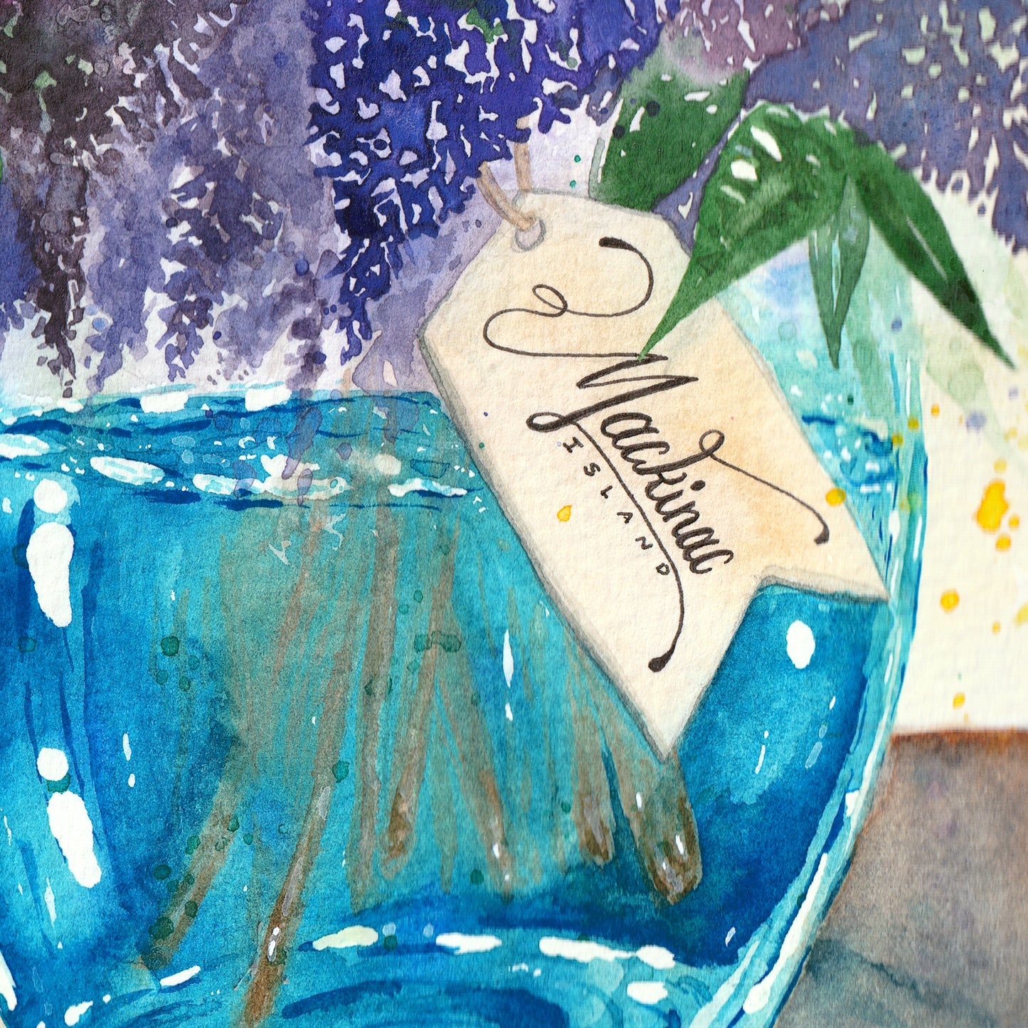 Mackinac Island Lilacs Watercolor