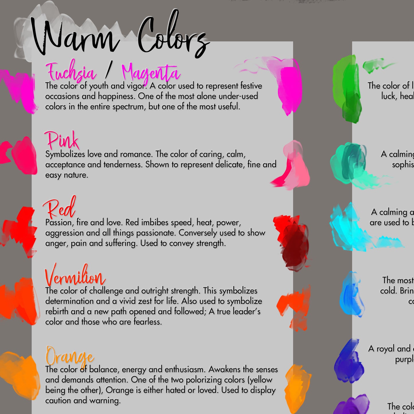 Colors and Hues Chart and Guide