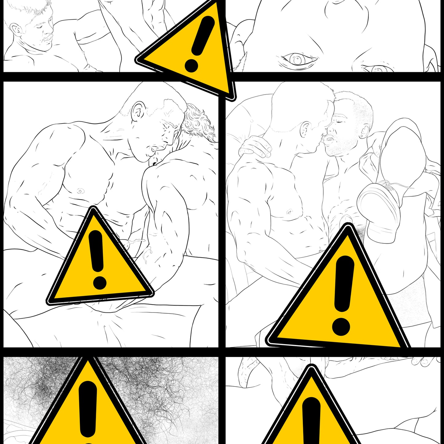 Gay and Queer 18/21+ Adult Coloring Book, Mega Issue, 1-6