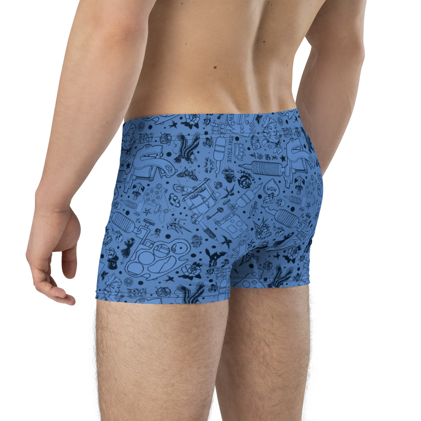 Tattooist Blue Repeating Pattern Boxer Briefs