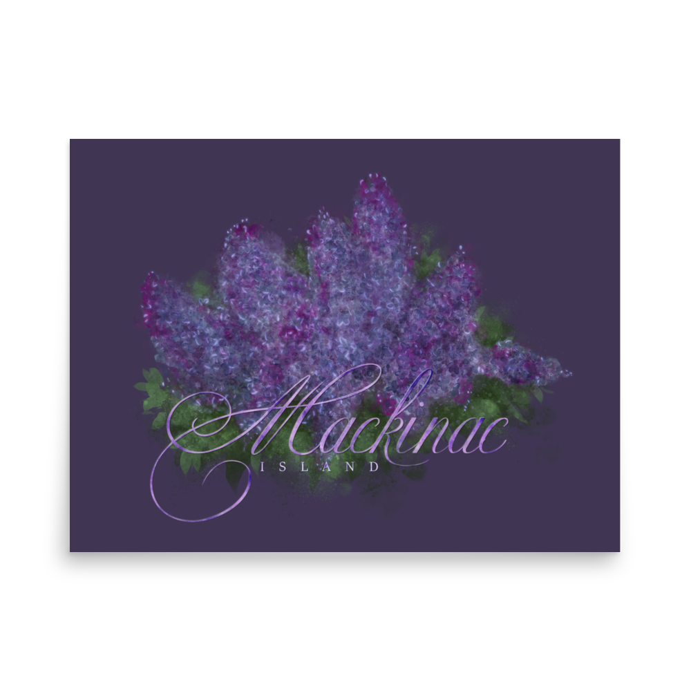 Mackinac Island Lilac Calligraphy