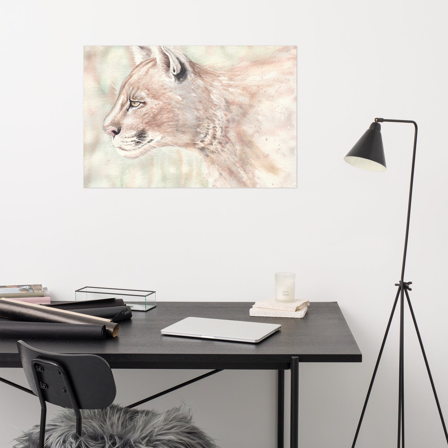 Mountain Lion Watercolor