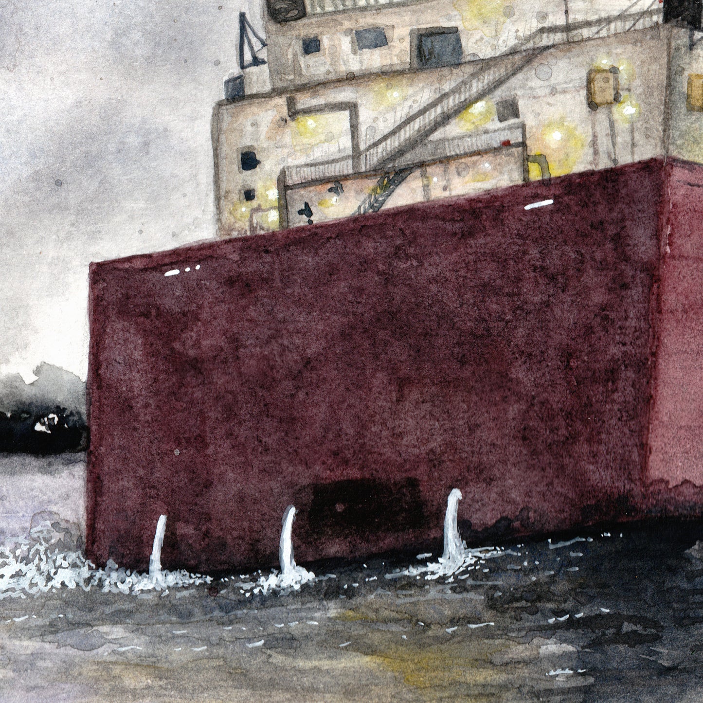 Freighter Watercolor